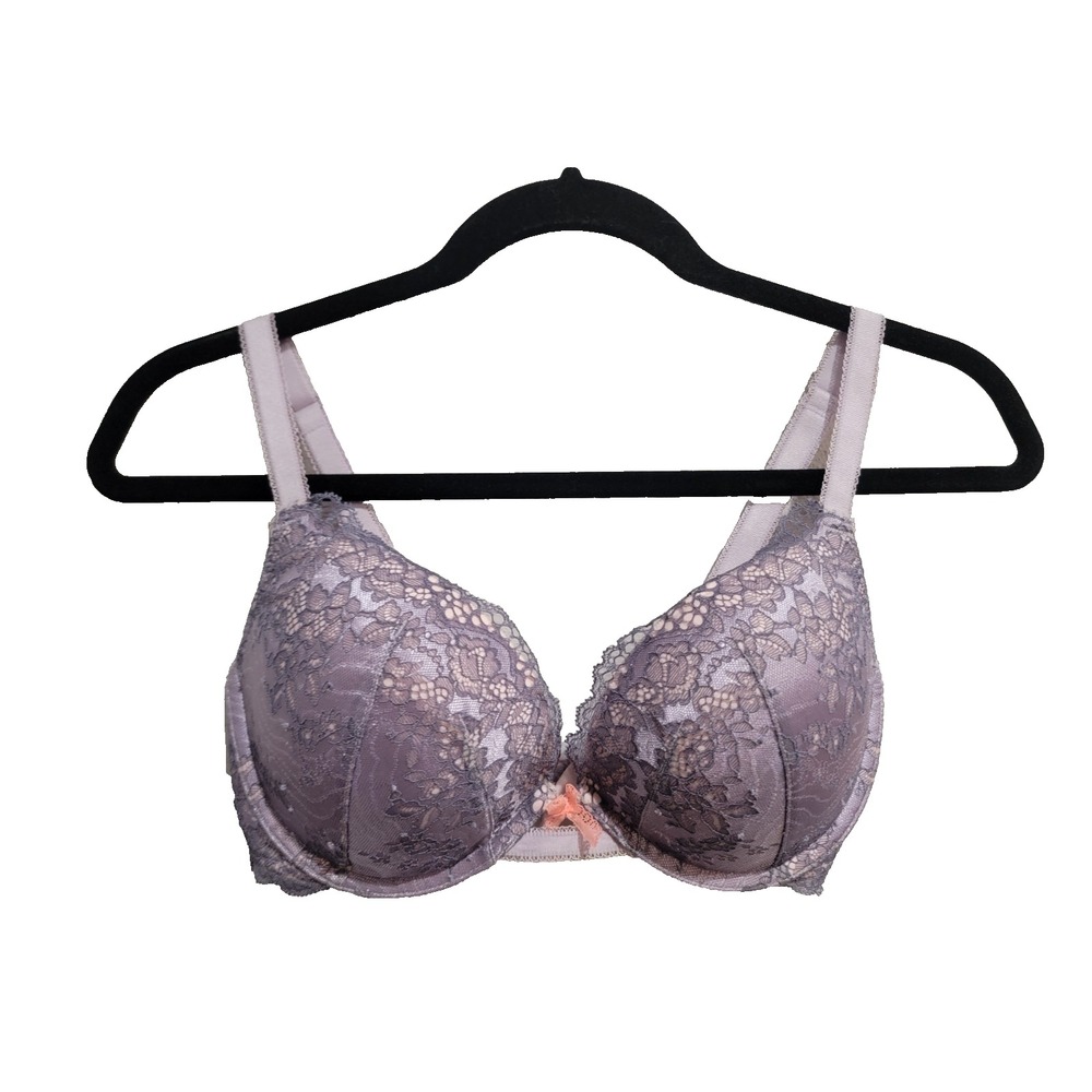 Victoria's Secret Dream Angels Purple Lace Push Up Bra 34D sexy Coquette date